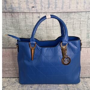 Deep Blue Faux Leather Handbag Purse. New without Tags